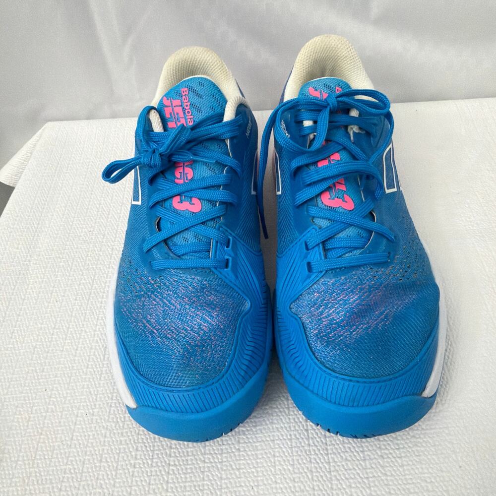 Babolat Shoes Womens Size 7.5 Jet Mach 3 All Court Tennis Pickleball Blue Pink - Picture 2 of 9
